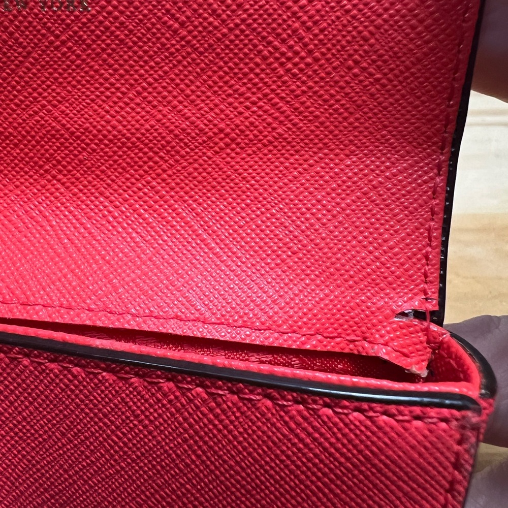 kate spade red saffiano leather business card holder - Picture 4 of 8